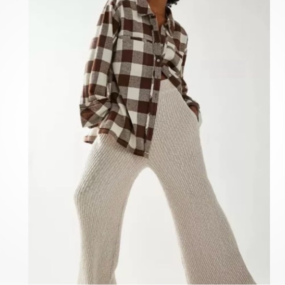 Free People We The Free So Long Summer Oversized Plaid Button Down Brown Plaid - Picture 5 of 5